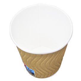 Paper Cup Ripple Wall Kraft 9Oz/270ml Ø8,0cm (25 Units)