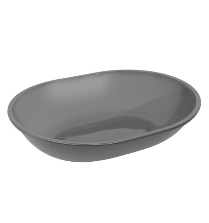 Reusable Durable Reusable Bowl PP Bio Grey “Revolve” Oval 1000ml 22x17,4x5cm (36 Units)