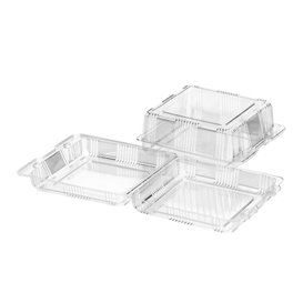 Plastic Hinged Bakery Container PET 18x9,5x6cm (220 Units)