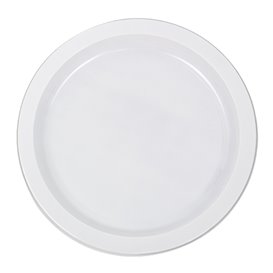 Reusable Plate in PS Flat White 22cm (50 Units)  