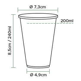 Reusable Plastic Cup in PP White 240ml (100 Units)  