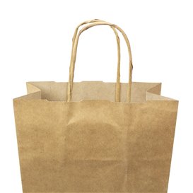 Paper Bottle Bag with Handles Kraft 18+8x39cm (50 Units) 