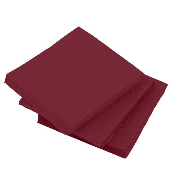 Cocktail Napkin 20x20cm 2-ply Burgundy (100 Units)