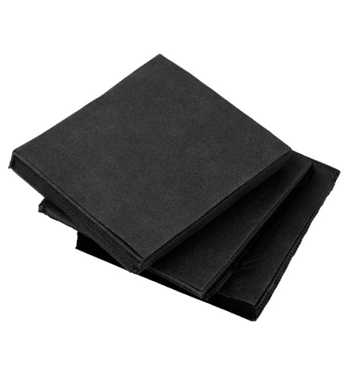 Cocktail Napkin 20x20cm 2-ply Black (100 Units)