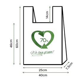 Reusable Plastic T-Shirt 40x60cm 50µm (100 Units) 