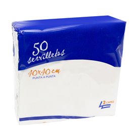 Paper Napkin Double Point 40x40cm 2-ply White (1.200 Units)