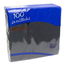 Paper Napkin with Border 40x40cm 2C Black (100 Units)