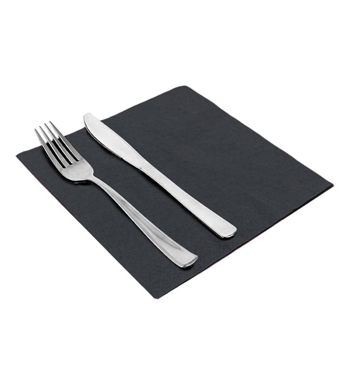 Paper Napkin with Border 40x40cm 2C Black (100 Units)