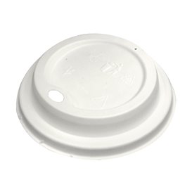 Lid with Hole of Moulded Cellulose Fibre White Ø8,0cm (1.000 Units)