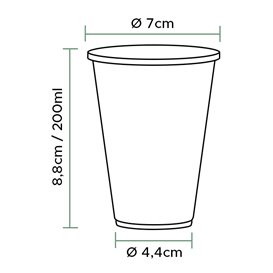 Reusable Plastic Cup in PP White 200ml (100 Units)  