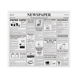 Paper Food Wrap Grease-Proof "Periodico" 28x31cm (1000 Units) 