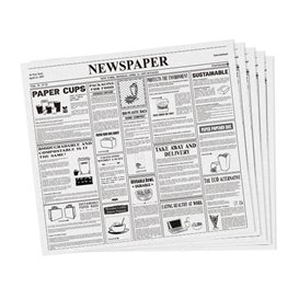 Paper Food Wrap Grease-Proof "Periodico" 28x31cm (1000 Units) 