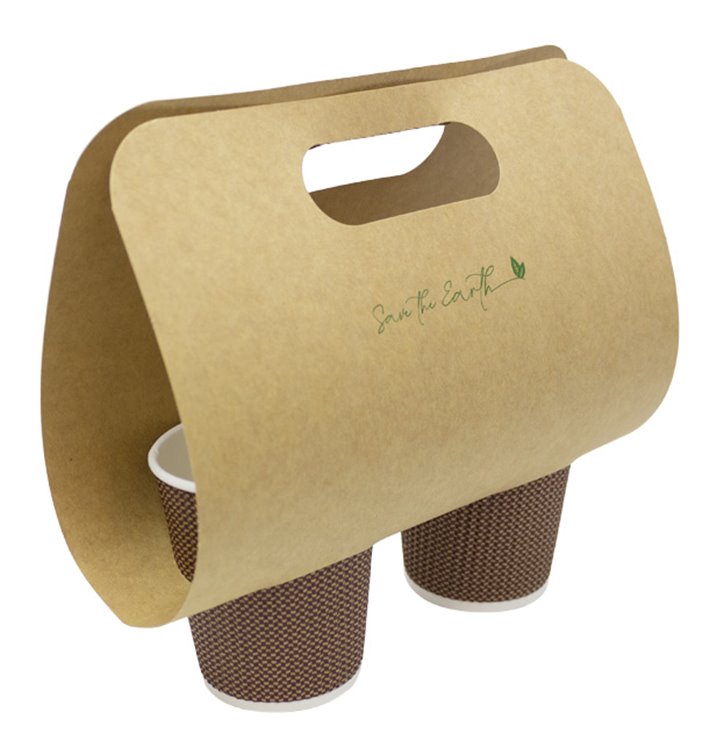 Paper Kraft Cup Carrier 23,9x18cm Ø8,0cm (500 Units)