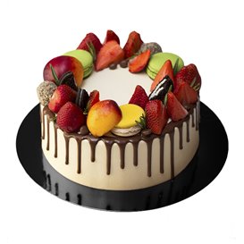 Paper Cake Circle Black 22cm (10 Units)