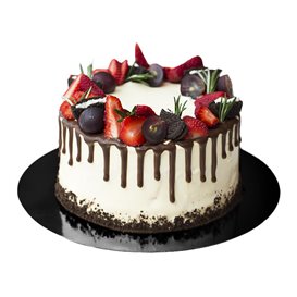 Paper Cake Circle Black 26cm (10 Units)