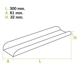 Paper Baguette Tray Kraft 30x6,1x3,2cm (100 Units)