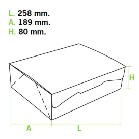 Paper Bakery Box White 25,8x18,9x8cm 2Kg (25 Units)