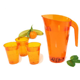 Plastic Jar PS Reusable Orange 1.500 ml (20 Units)