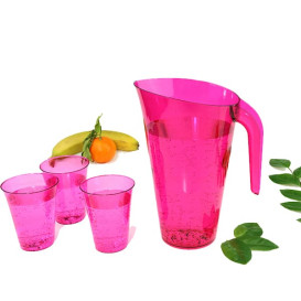 Plastic Jar PS Reusable Raspberry 1.500 ml  (1 Unit)