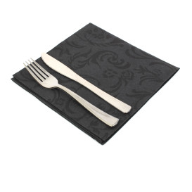 Airlaid Napkins "Damascato" Black 40x40cm 