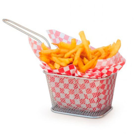 Serving Mini Fryer Container Steel 13x11x8cm (6 Units)