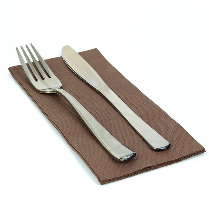 Paper Napkin Double Point Brown 1/8 40x40cm 