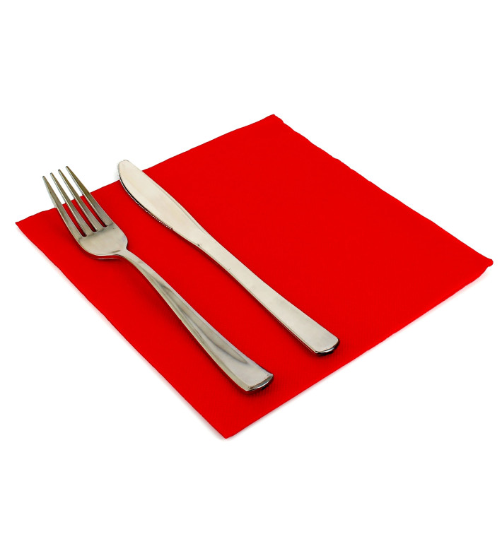 Paper Napkin Double Point Red 40x40cm 