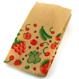 Paper Food Bag Fruit Design 14+7x28cm 