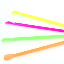 Plastic Straw Straight PS Spoon 4 colors Ø0,6cm 20cm (250 Units)