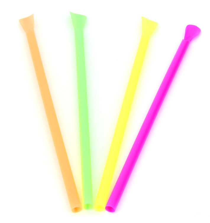 Plastic Straw Straight PS Spoon 4 colors Ø0,6cm 20cm 