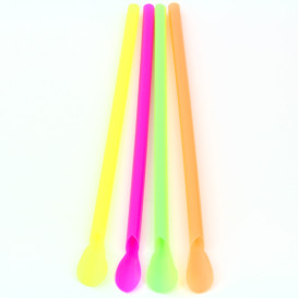 Plastic Straw Straight PS Spoon 4 colors Ø0,6cm 20cm (250 Units)