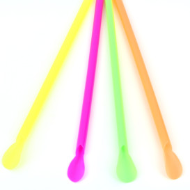 Plastic Straw Straight PS Spoon 4 colors Ø0,6cm 20cm (250 Units)