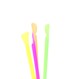 Plastic Straw Straight PS Spoon 4 colors Ø0,6cm 20cm (250 Units)