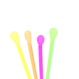 Plastic Straw Straight PS Spoon 4 colors Ø0,6cm 20cm (250 Units)