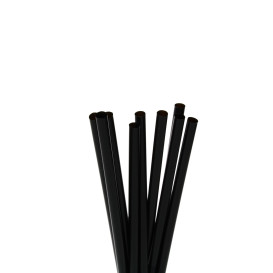 Plastic Straw for Cocktail or Mojito PS Straight Black Ø0,6cm 13cm (500 Units) 