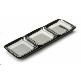 Plastic Tasting Tray PS Black 6x19 cm (200 Units)