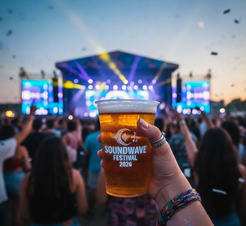 Custom beer glasses for events: experience and branding
