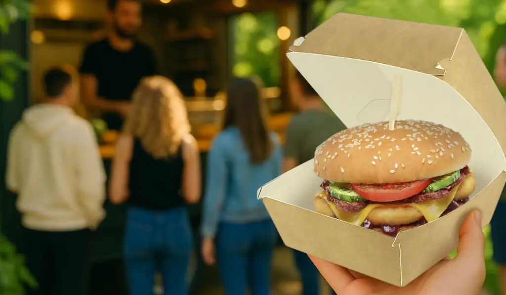 Cajas para hamburguesas de cartón kraft para take away y delivery